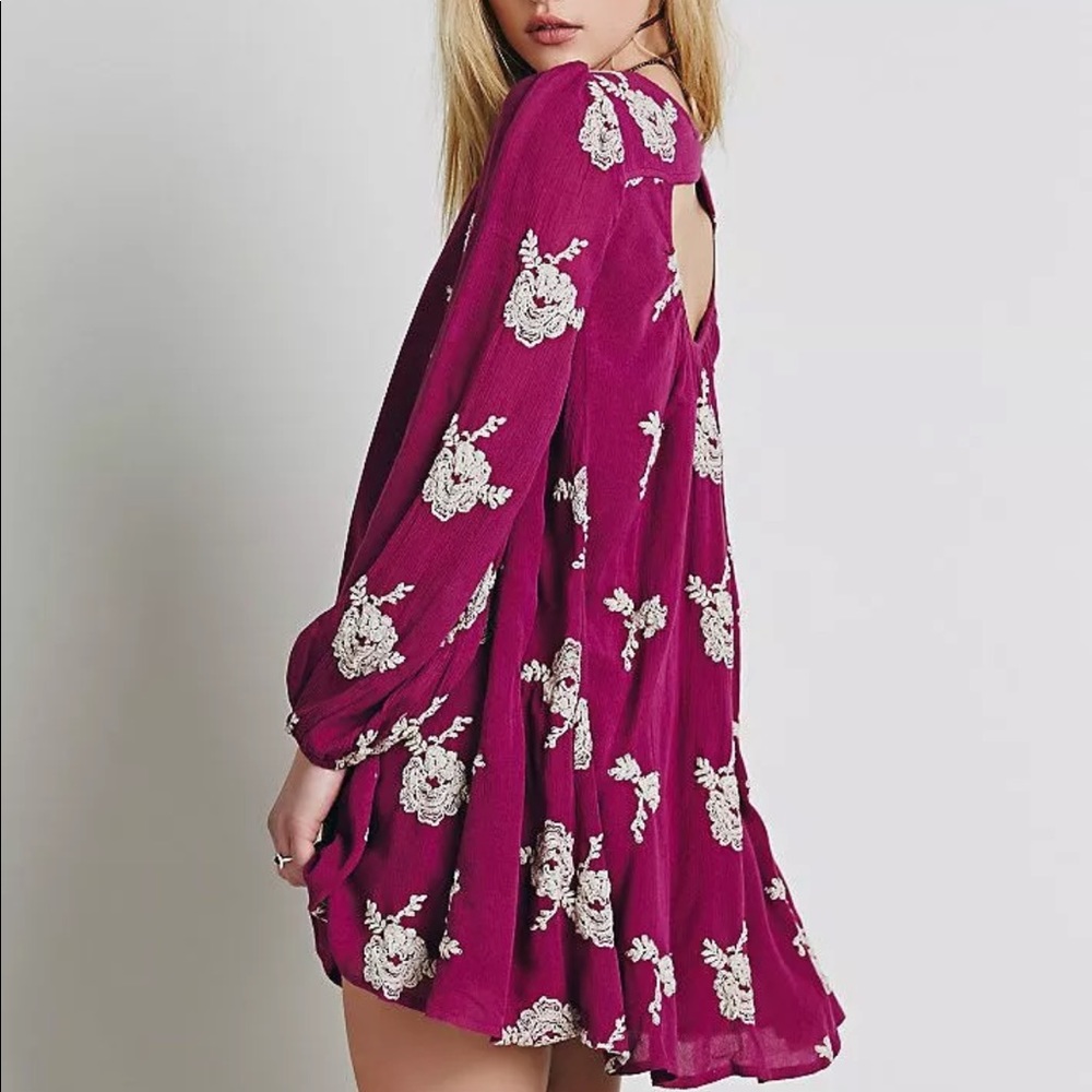 Free People NWT purple embroidered Austin mini